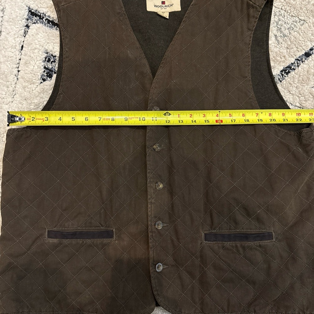 Woolrich Vest‎ Mens XL Brown Saddle Quilted Flannel Lined Hunting Outdoors - Picture 5 of 5